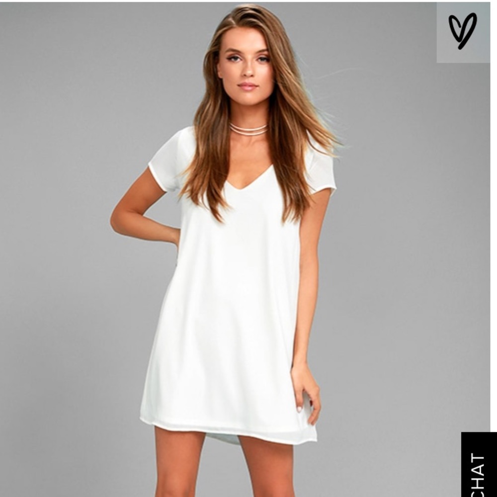 Lulu’s Freestyle White Shift Dress